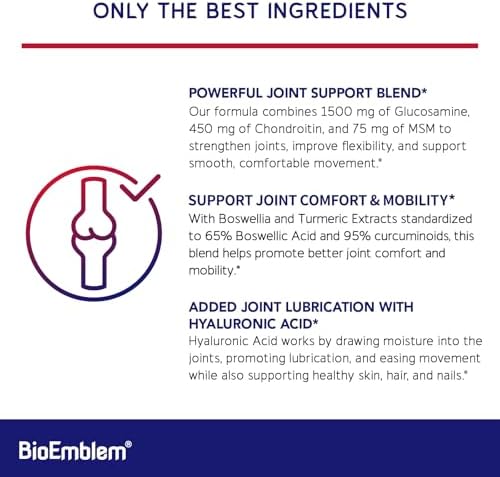 BioEmblem Glucosamine Chondroitin MSM Sulfate 1500mg, 90 Capsules - Image 2