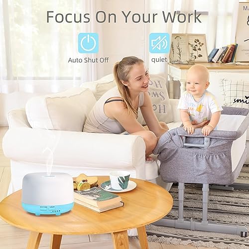 Marchred 300ML Essential Oil Diffuser with Remote Control, 7 LED Color Changing Light, 8 Hour Cool Mist Fragrance Air Humidifier - Image 5