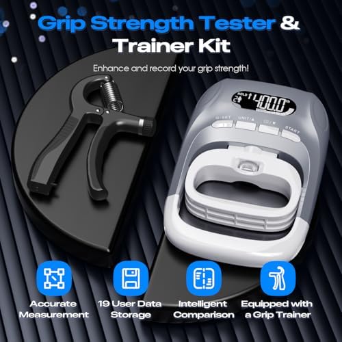 Electronic Grip Strength Tester With Adjustable Hand Gripper, Hand Dynamometer of 400lbs/180kg Tester Set with Digital Display – Precision Training for Rehab, Fitness, and Home Gym - Image 2