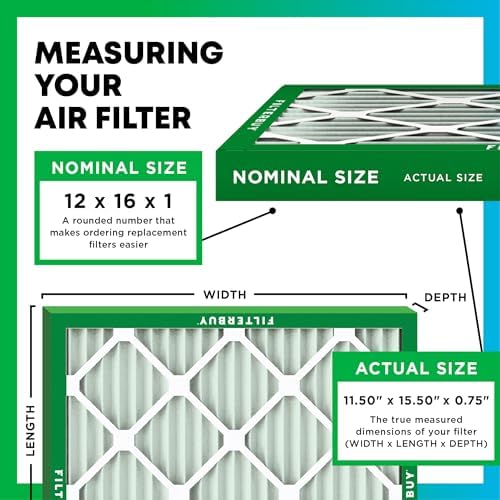 Filterbuy 12x16x1 Air Filter MERV 13 Smoke & Allergy Defense (2-Pack) - Image 2