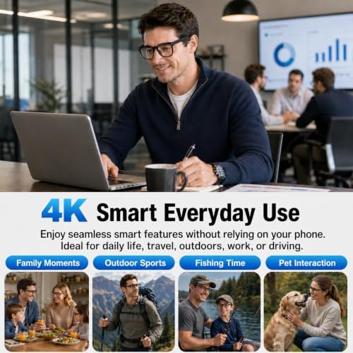 AI Smart Glasses with Camera, 4K Video, Real-Time Translation, AI Assistant - Image 3