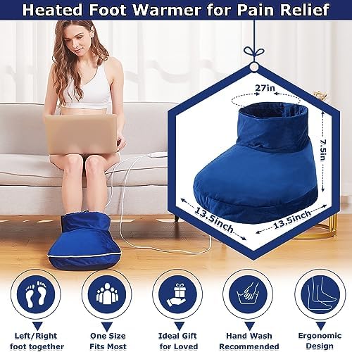 CAMECO Heated Feet Warmers for Women and Men, Electric Foot Heating Pad for Feet Neuropathy Pain Relief, Detachable Cover, Ankle Heating Pad Wrap for Achilles tendonitis, Auto Off Timer, 86-158℉ - Image 4
