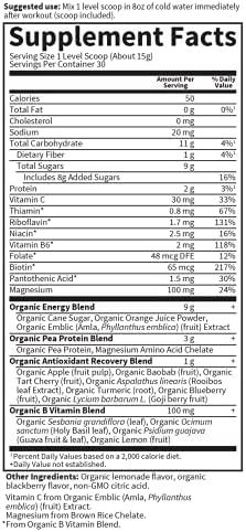 Garden of Life Sport Organic Plant-Based Recovery Powder – Muscle Recovery Supplement for Women & Men with Vitamins and Magnesium, Non-GMO, Gluten-Free, BlackBerry Lemonade Flavor, 30 Servings - Image 5
