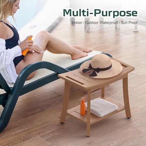 Waterproof HIPS Shower Bench for Inside Shower, Shower Stool, Brown - Image 7