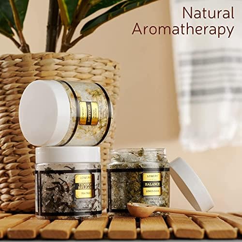 Gifts for Women Who Have Everything Spa Gift Basket, Epsom Bath Salts Gift Basket Set, Self Care Salt W/Essential Oil, Gifts for Mom, Her, Lavender, Eucalyptus, Lemon, Coconut, Tea Tree, Honey Almond - Image 3