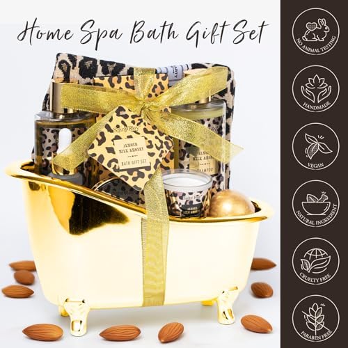 Spa Gift Basket, Spa Kit for Women, Honey & Almond Bath & Body Gift Set - Image 6