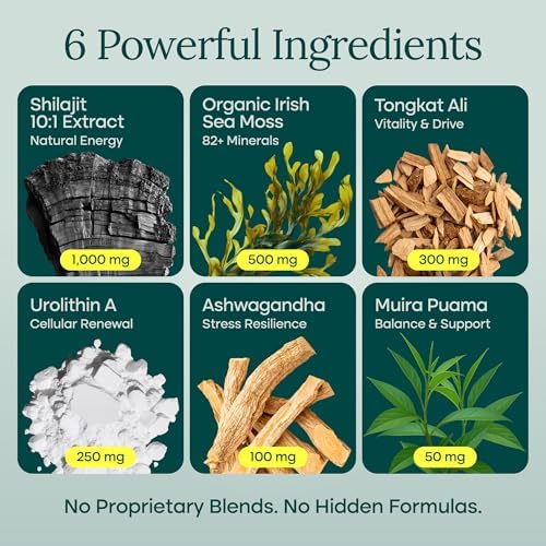 Urolithin-A Complex with Shilajit, Sea Moss, Ashwagandha & Tongkat Ali 90Ct - Image 2
