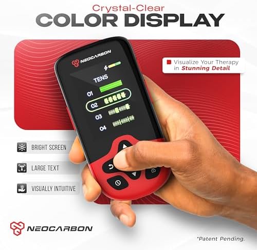 NEOCARBON TENS Unit Muscle Stimulator Ultra for Pain Relief, Red - Image 2