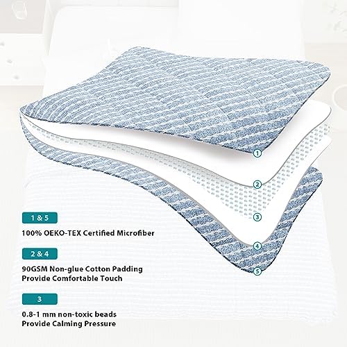 L'AGRATY Weighted Blanket - 60"x80" 20lbs Cooling Breathable Heavy Blanket Microfiber Material with Glass Beads for Adult All-Season Summer Fall Winter Soft Thick Comfort - Image 5