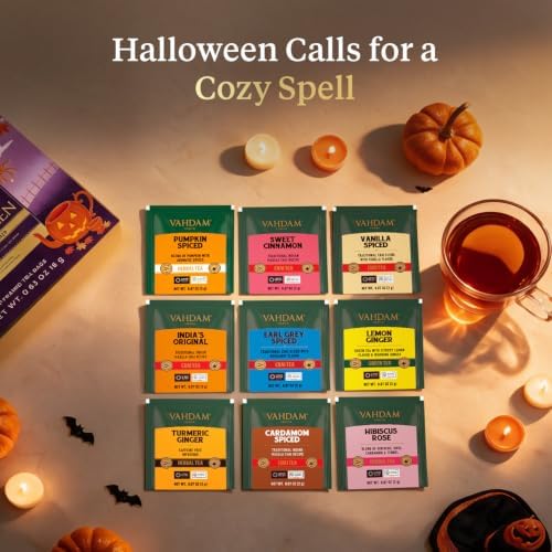 VAHDAM LIMITED EDITION - Halloween Tea Gift Set (9 Unique Pyramid Teabags) - Image 5