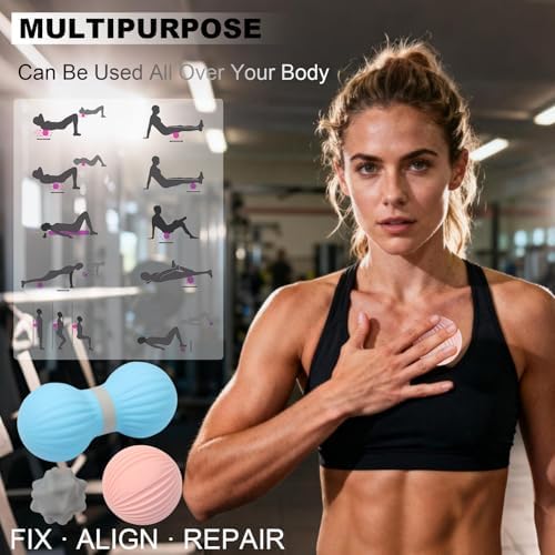 HODEMI Peanut Massage Ball Set, 3 Pack Peanut Roller, Textured Massage Ball & Trigger Point Ball for Deep Tissue Massage and Myofascial Release for Back, Neck, Hip and Foot with Mesh Bag - Image 5
