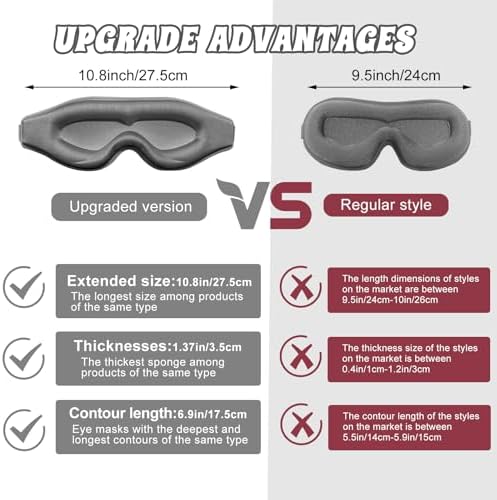 3D Advanced Eye Mask for Sleeping，Ultra Delicate Soft Skin Friendly Eye mask，100% Blackout Sleep Eye Mask for Sleep, Eyelash Extension Sleep mask - Image 2
