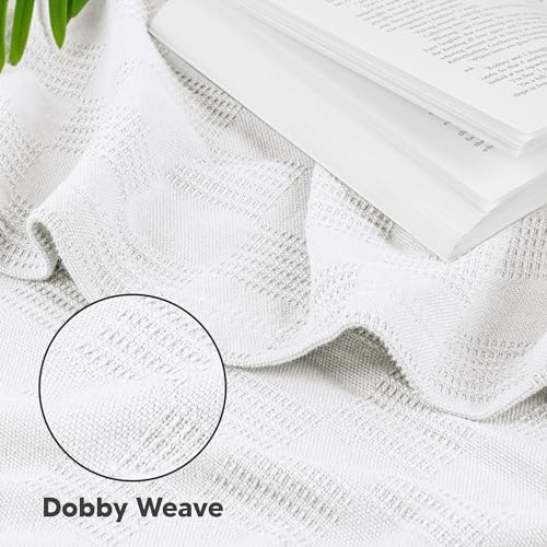 Utopia Bedding 100% Cotton Thermal Blanket White Twin, 90x72 Inches - Image 3