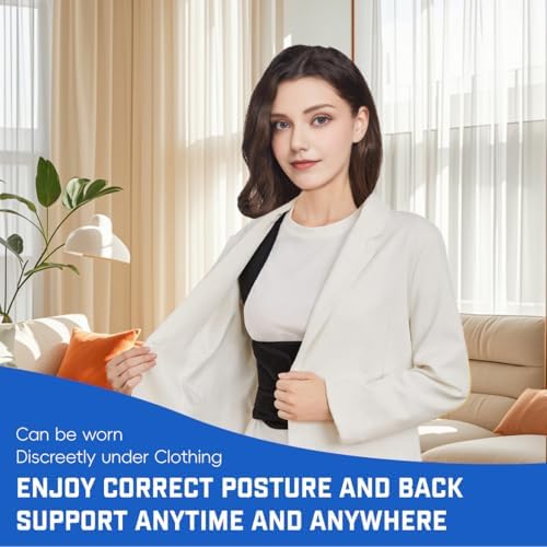 Back Brace Posture Corrector for Women & Men, Adjustable Shoulder Straightener with Full Back Support, Relief for Lower & Upper Back Pain, Hunchback & Scoliosis (Black, Medium) - Image 5