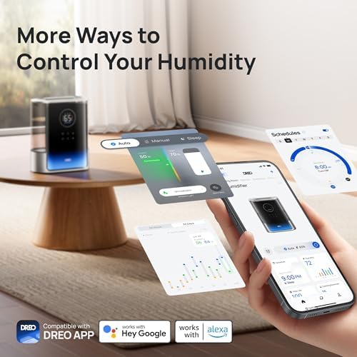 DREO 8L Smart Humidifier Large Room, 80H Runtime, Warm & Cool Mist, HM717S - Image 6