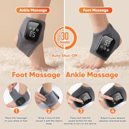 2PCS Foot Renew Massager for Neuropathy, 3-in-1 Cordless & Portable Foot and Ankle Massager, 3 Vibration Modes & 3 Heat Settings, Foot Massager for Heel, Arch & Ankle Relief, Ideal for Home & Travel - Image 6