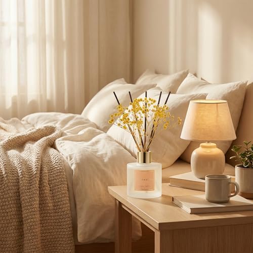 Cocorrína Reed Diffuser - Warm Vanilla Scented Diffuser with 8 Sticks Home Fragrance Reed Diffuser for Bathroom Shelf Decor - Image 3