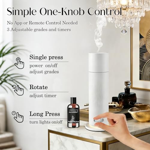 Waterless Essential Oil Diffuser, Scent Air Machine for Home with 4x30ml Hotel Scent Oil Sets, Covers Up to 1000 Sq.Ft, Adjustable Mist & Timer, Hotel and Commercial Use - Image 4