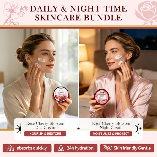 Gift for Women, 21pcs Rose & Cherry Blossom Spa Gift Baskets for Women - Image 5