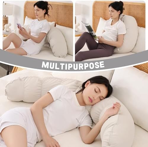 Peallow(Pat. Pend) – Long Round Body Pillow for Adults, Bolster Pillow for Sleeping, Soft and Supportive Pillow for Sleeping & Lumbar Support (Misty White,59") - Image 6