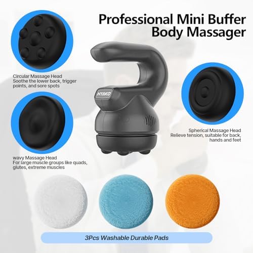 HYAKO F2 Handheld Mini Orbital Buffe Relief Massager-Adjustable Multi Speed - Image 2