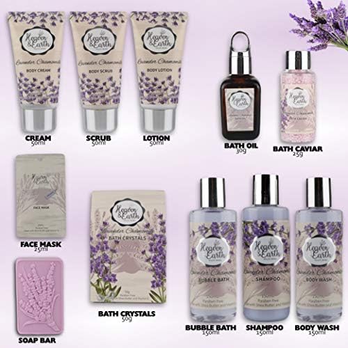 Valentines Gift Baskets for Women Spa Day! Natural Lavender Chamomile Spa Bath Sets for Women Gift Infused with Essential Oils. Sulfate Free Lavender Bath Set Spa Gift Set - Image 4