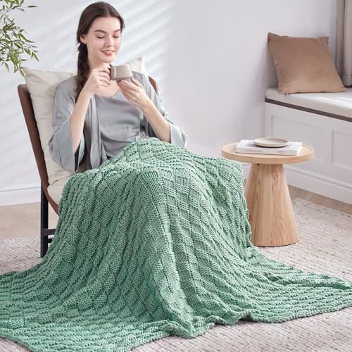 Knitted Weighted Blanket for Adult, No Beads Heavy Blanket 50"x60" 10lbs - Image 7