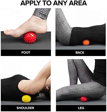 Spiky Massage Balls for Feet, Back, Hands, Muscles - Firm, Medium and Soft Spiked Massager Rollers for Plantar Fasciitis, Exercise, Neuro-Balance, Physical Therapy, 3-inch - Image 6