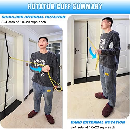 ATENTO Shoulder Rehab Pulley System with Foam Handles│Arm Pulley with Muti-Anchor Door Strap for Physical Therapy Exercises │Latex Resistance Bands for Assisting Rotator Cuff, AC Joint, Shoulder Pain - Image 6