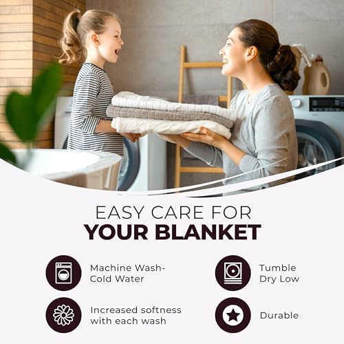Superior Cotton Blanket Breathable All Season Comfy Bedding, Throw, Plum - Image 4
