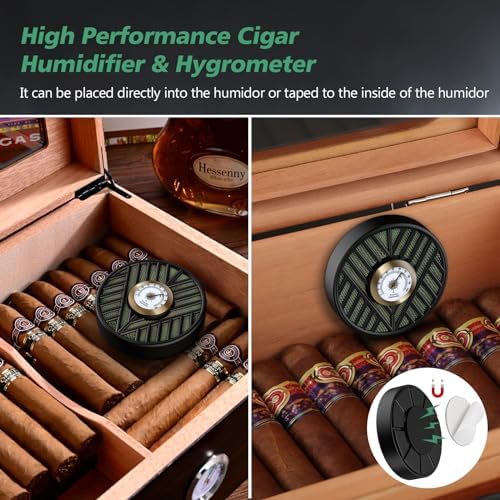 Scotte Cigar Humidifier, Cigar Humidors Humidifier, Round Cigar Humidier & High Precision Cigar Hygrometer Combo for Cigar Box, Keep Cigars Fresh - Image 5