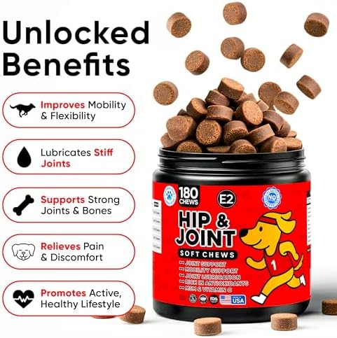 Hip & Joint Supplement for Dogs - Dog Treats with Glucosamine Chondroitin & Hyaluronic Acid - Chews for Mobility Support - Pain and Inflammation Relief - Tasty Dog Supplements for Comfort - 180 Count - Image 2