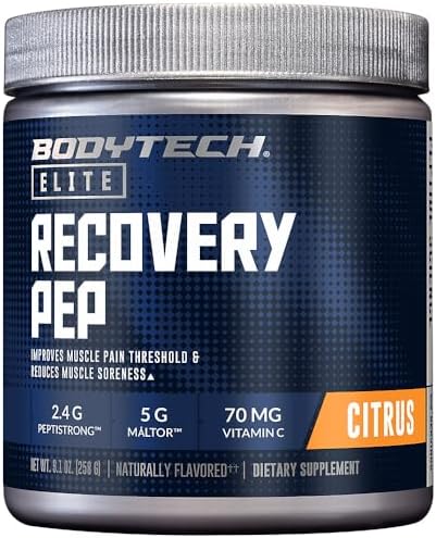 BodyTech Recovery Pep – Peptides Powder with 2.4g PeptiStrong - Citrus (9.1 oz./30 Servings) by BodyTech