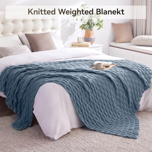 Knitted Weighted Blanket for Adult, No Beads Heavy Blanket 60"x80" 15lbs - Image 6