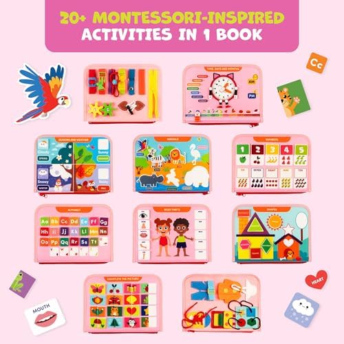 Clever Fox Play Busy Book, Toy for Toddlers, Babies & 3+ Year Olds, Pink - Image 2