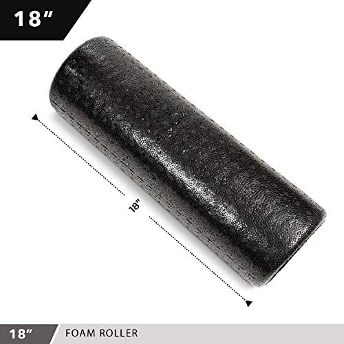 Day 1 Fitness High Density Muscle Foam Rollers - Sports Massage Rollers for Stretching, Physical Therapy, Deep Tissue, Myofascial Release - Ideal for Exercise and Pain Relief - Solid Black, 12" - Image 3