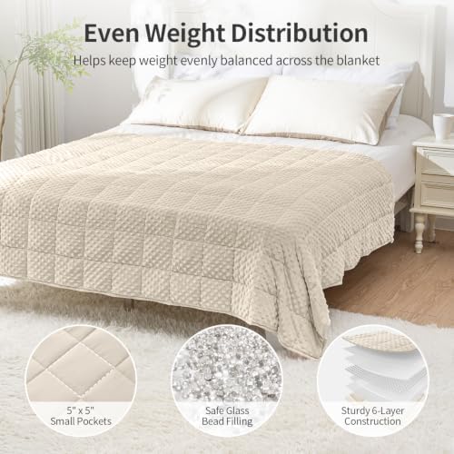 Uttermara Cooling Weighted Blanket for Adults, 20 lbs Queen Size 60" x 80" - Image 6