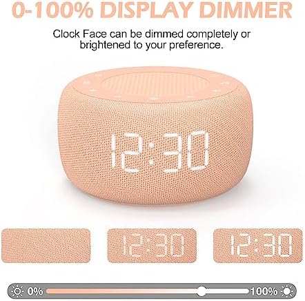 Buffbee Sound Machine & Alarm Clock 2-in-1, Bedroom Sleep Clock, Peach - Image 4