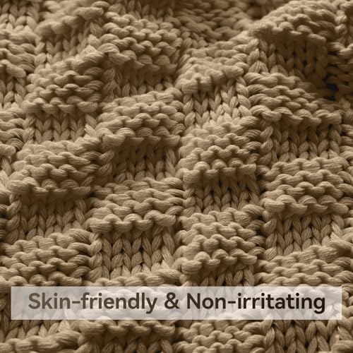 Knitted Weighted Blanket for Adult, No Beads Heavy Blanket 60"x80" 10lbs - Image 4