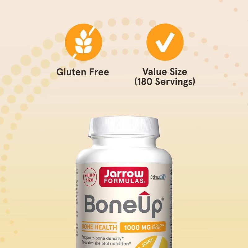 Jarrow Formulas BoneUp for Bone Density - Vitamin D3 and K2, Calcium Support, 360 Capsules, Promotes Skeletal Nutrition, Up to 60 Days Supply (Pack of 2) - Image 5
