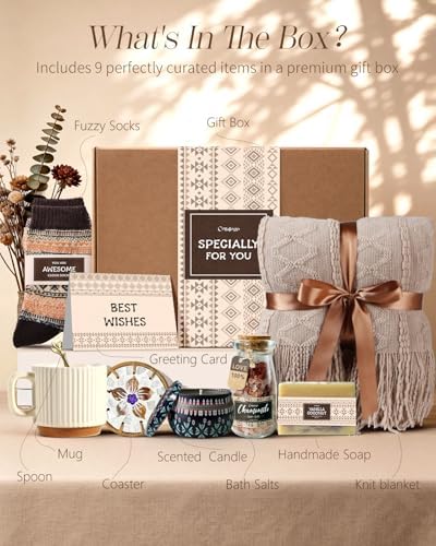 Boho Spa Gift Basket for Women with Soft Blanket - Image 2