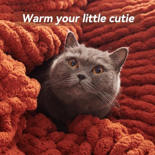 Negwoo Chunky Knit Throw Blanket, Knitted Throw Chenille Yarn, 40"*50" - Image 4
