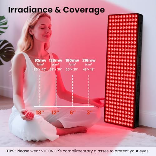 Red Light Therapy for Body, 660nm 850nm Near Infrared Light Therapy Panel, 300 Dual Chip LED Device with 1500W of Power, Ideal for Body, Face, Improve Sleep, Skin Health, Includes Hanging Kit & Handle - Image 5
