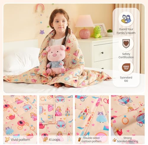 Weighted Blanket - 5 lbs Beige Princess Heavy Blanket - Small Size Breathable Lap Blanket(36"x48", 5 lbs) - Image 5