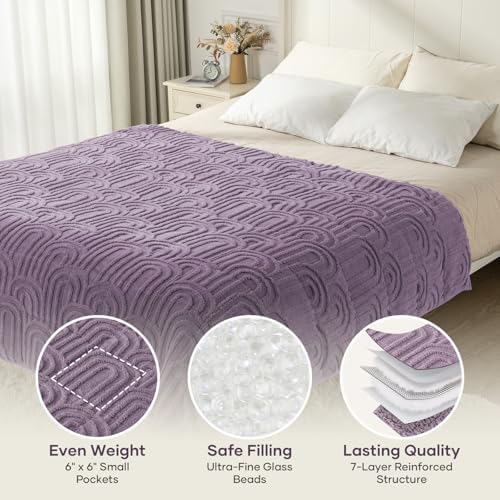 Cottonblue Jacquard Weighted Blanket for Adults 20 lbs Queen Size 60"x80" - Image 4