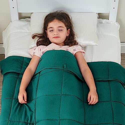 yescool Weighted Throw Blanket 3lbs, 36" x 48", Green - Image 5