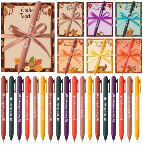 Pajean 72 Pcs Fall Notepad and Pen Set with Ribbon Gifts by Pajean