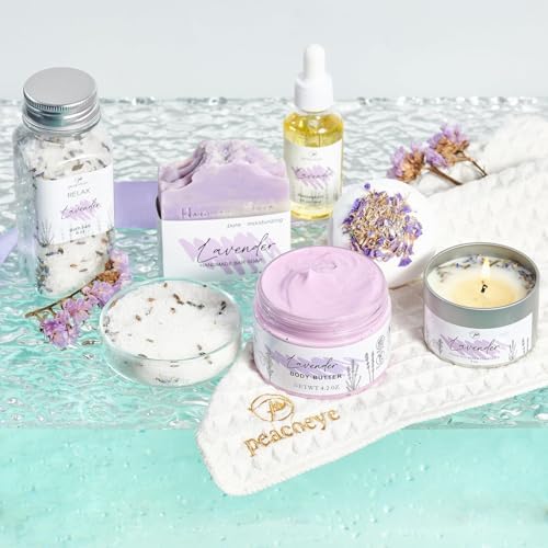Mothers Day Gifts for Mom Spa Bath Gift Baskets Relaxing Spa Self Care for Women Her Sister Wife Bridal Shower Gifts Box Home Bath Care Package Thank You Birthday (Purple -Spa for Women) - Image 5