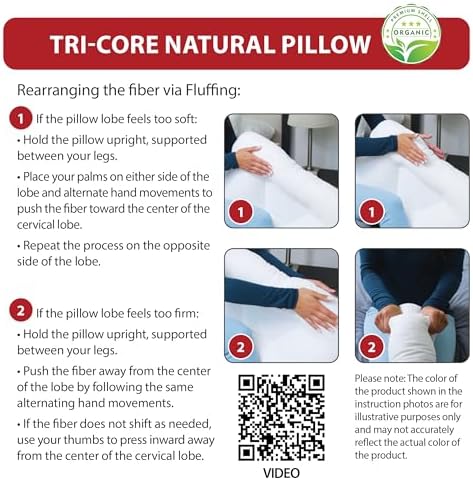 Tri-Core Natural Ergonomic Cervical Pillow for Neck Pain ReliefMidSizeGENT - Image 7