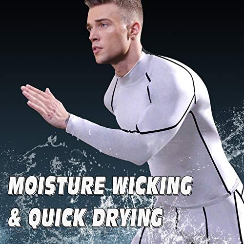 SPVISE Men's Compression Shirts Long Sleeve Mock Turtleneck Workout Tops - Image 6
